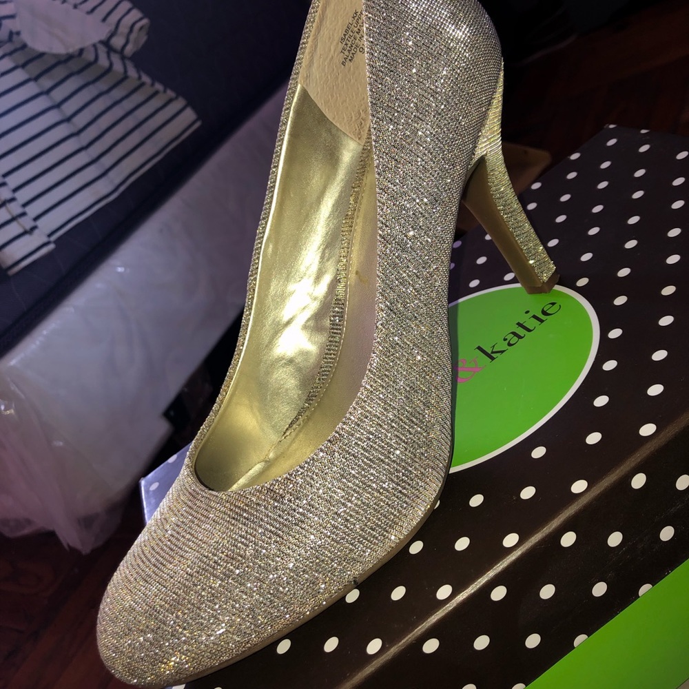 Gold/ silver pump heels